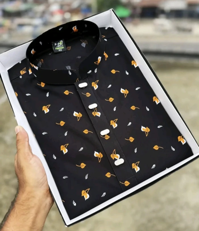 কটন পান পাতা কালোর উপরে গোল্ডেন 302